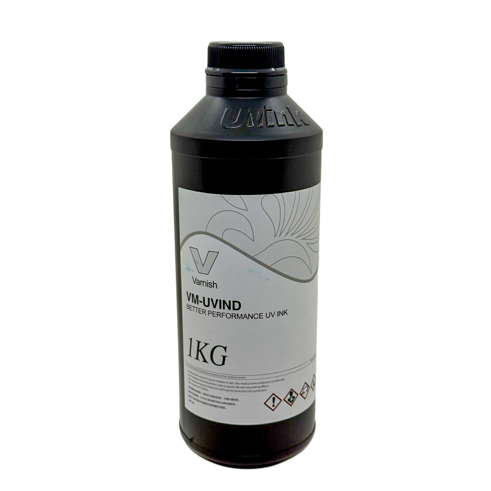 Tinta UV Premium Semirrígida UVINK UM-UVIND para DX5, DX7, XP600,Tx800 i3200 – Botella 1 Litro